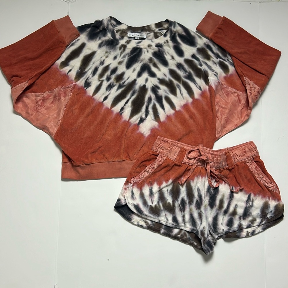 Young Fabulous & Broke Terry Cloth Tie Dye Set Small NWOT